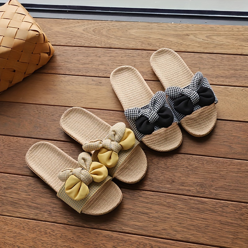 Summer Slippers with a Bow, Lightweight And Comfortable for Indoor Use, Suitable for Wearing Outside As Home Footwear., Women Shoes