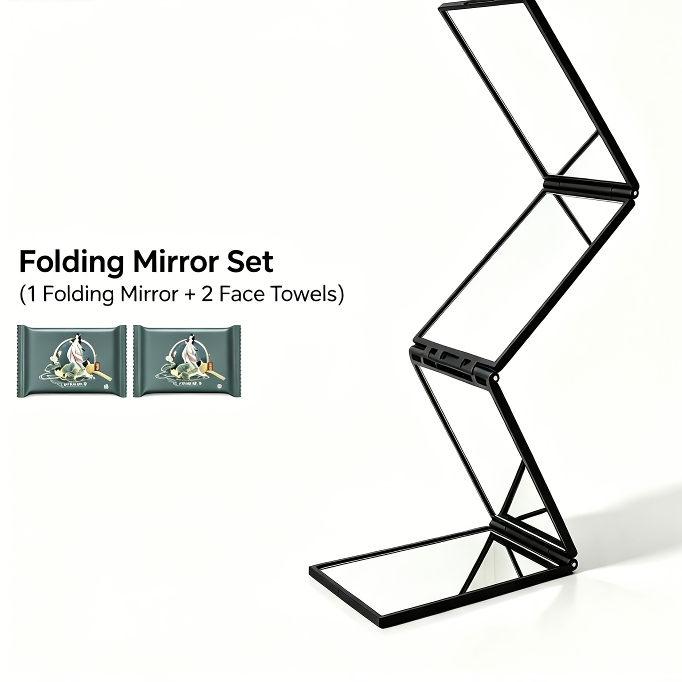 TEMU pliant à faces pour voyage - de poche compact pliable à vue complète à 360° avec reflets , de poche portable pour maquillage, morts, pour