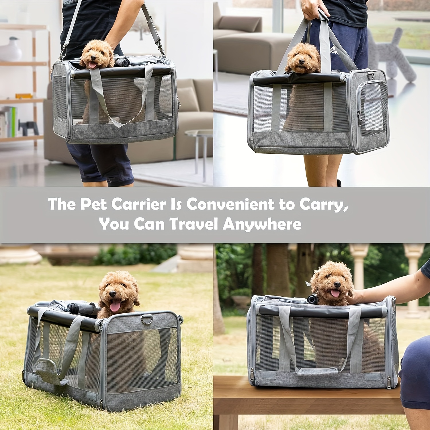 Pet Carrier With Wheels, Lekereise Rolling Dog Carrier For