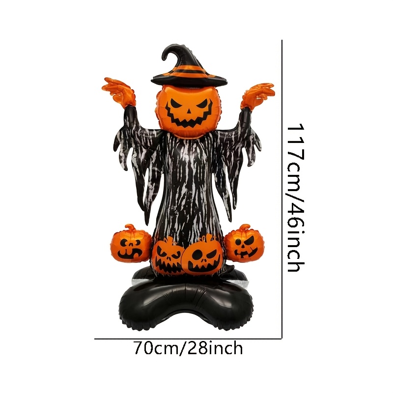 1pc 46 inch standing pumpkin balloon new style foil balloon halloween home decoration prank prop indoor themed decoration for   atmosphere and ambiance for christmas halloween