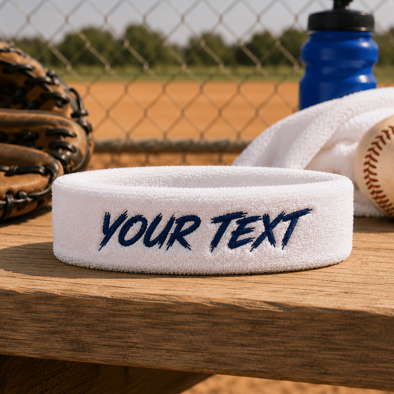 TEMU Bandeau de sport brodé avec personnalisé, 1 pièce, plusieurs couleurs disponibles, coupe extensible, pour compétitions de baseball, entraînement