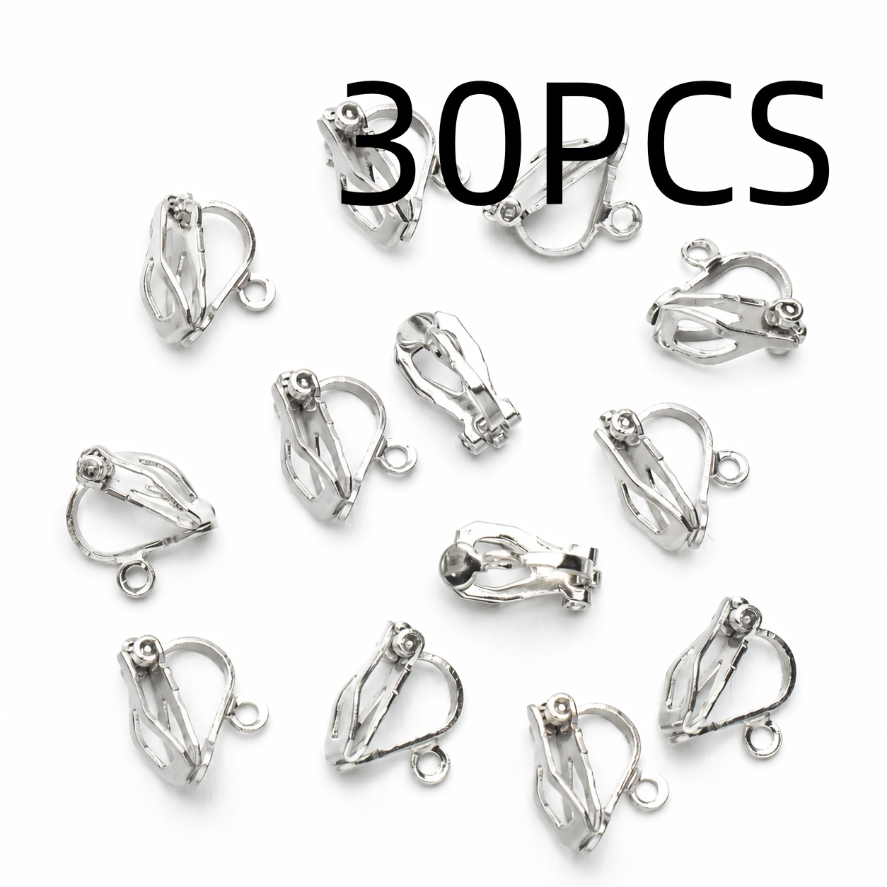TEMU 30 pezzi Clip per orecchie senza piercing, clip a forma di rana, clip triangolari per orecchini, creazione di orecchini progettati per non