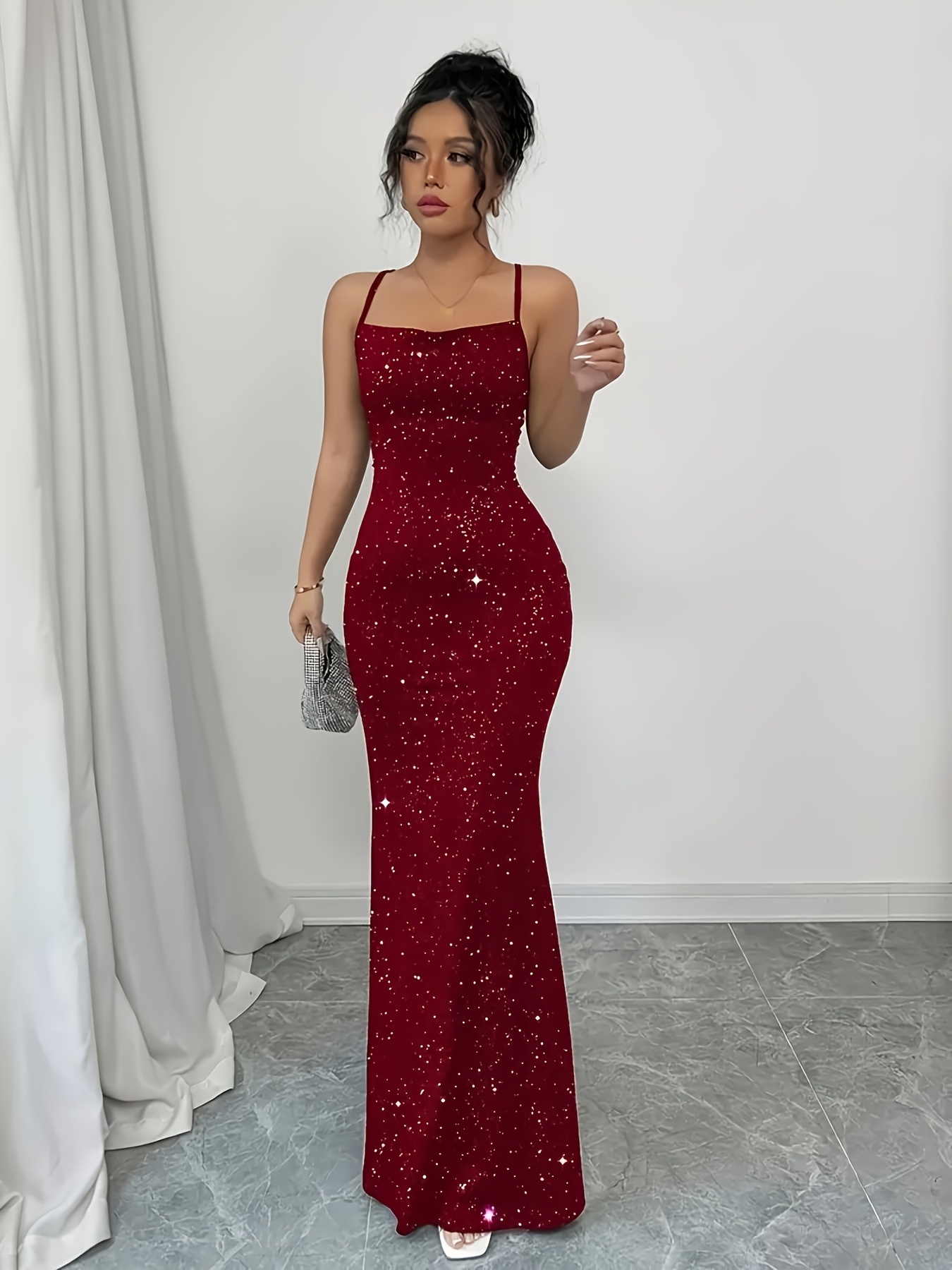 red dresses sparkly sold on Temu Canada