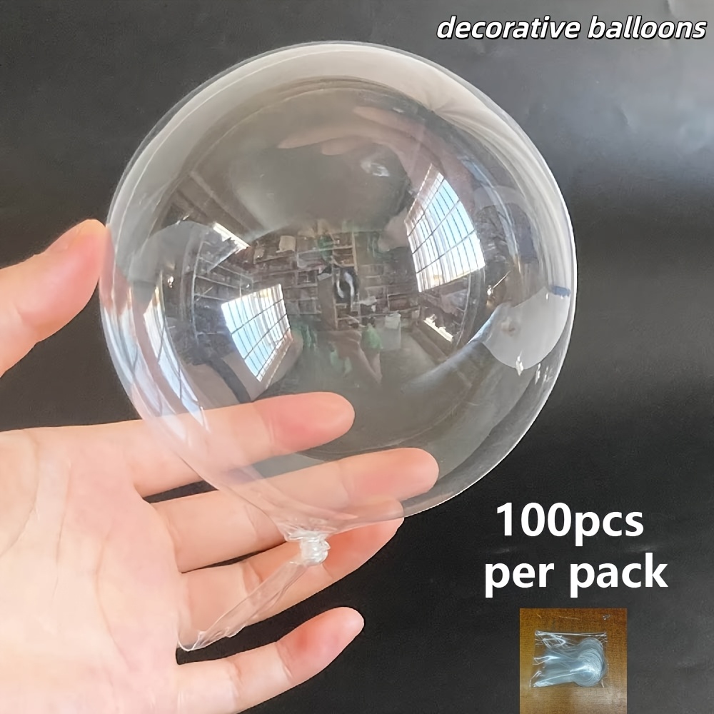 TEMU 100 ballons décoratifs de Noël mini pompon de 5 pouces, ballons de fête transparents, pour mariages, fiançailles, Nouvel An, décoration