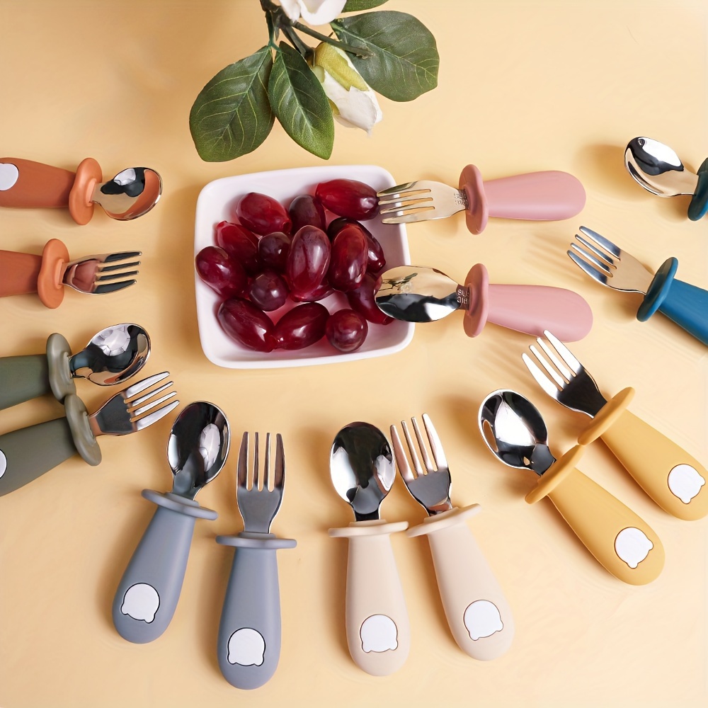 Customized Baby Toddler Silicone & Stainless Steel Tableware Set