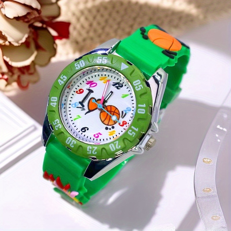 Montre Digitale Enfant Montre Enfant étanche MUCKLILY Design Basket  Cartoon Apprentissage De L'heure Garçon Bracelet Stitch