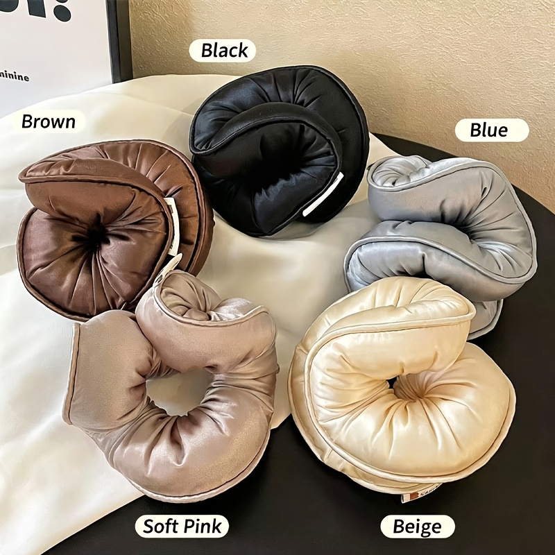 TEMU 5pcs Sleeping Pillows Large Hair Ties Women' Satin Super Large Sleeping Filling Headband Non-damaging Ponytail Rope