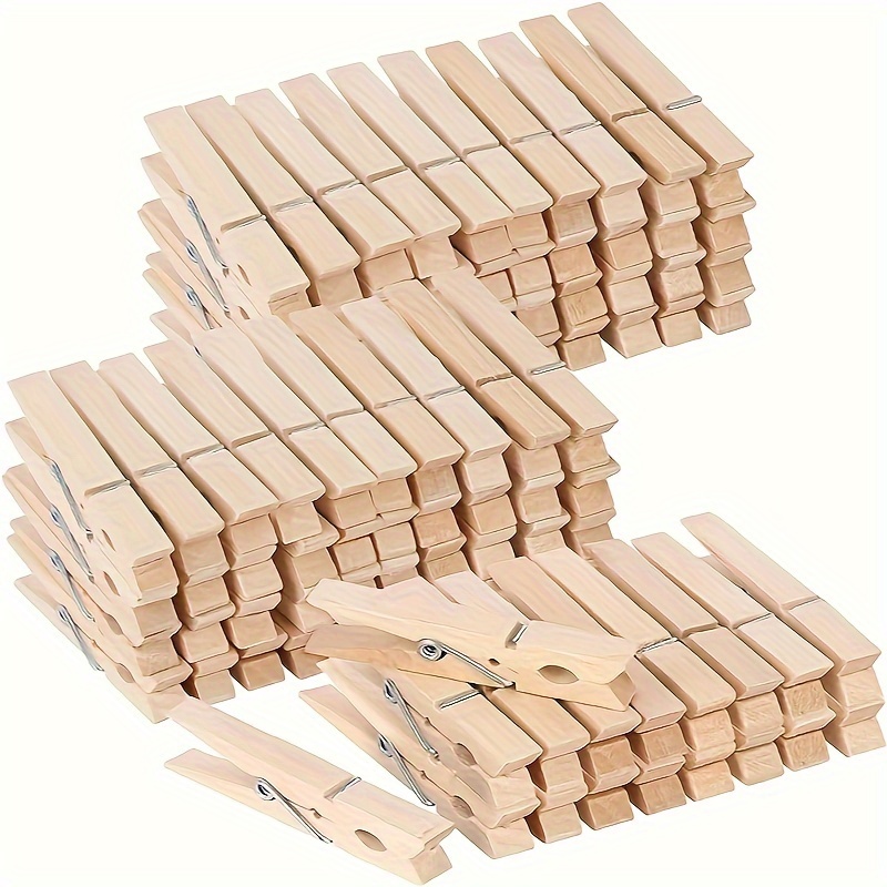 50 pezzi di mollette per il bucato in legno 2.83 pollici / 7.2 cm Mollette in legno resistenti per appendere vestiti e foto all'aperto