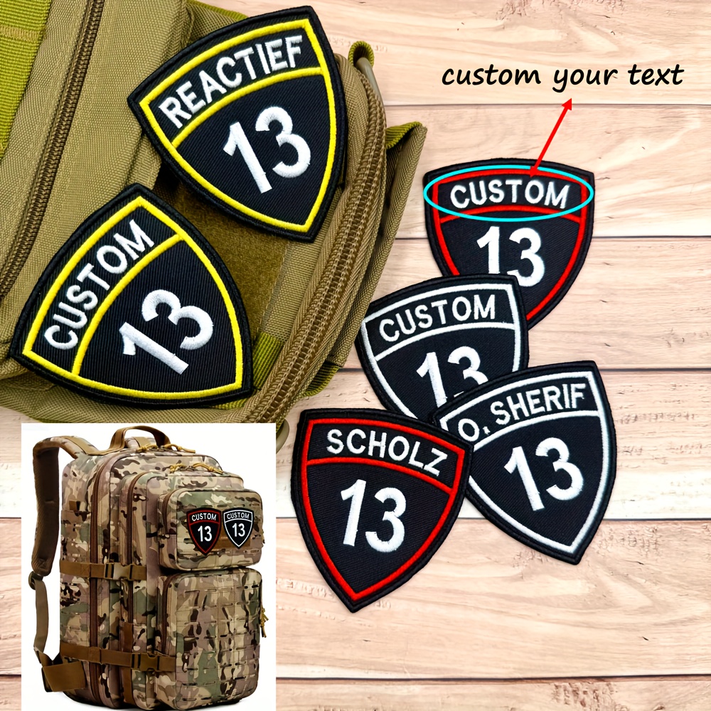 Custom American Flag Name Patch - Personalized Embroidered Iron-On/Sew-On Tag