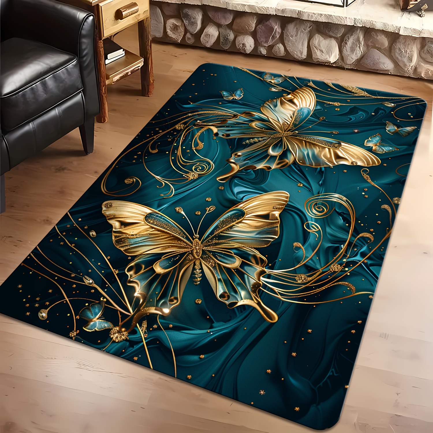 TEMU 1pc Carpet Rug - , Soft Machine-washable Indoor/outdoor Floor Mat Suitable For Living Room, Bedroom, Patio, Garden - Carpet With Pattern