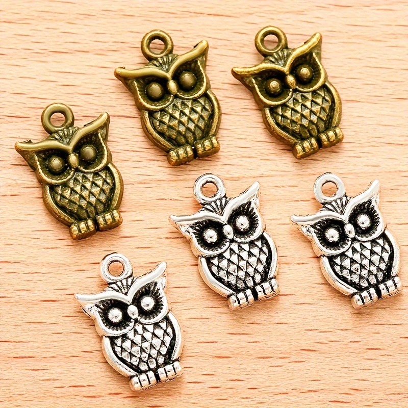 

30pcs 10pcs Retro Bohemian Antique Silvery Animal Owl Pendant Women' Handmade Jewelry