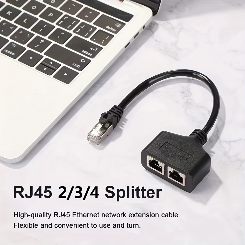 Adaptateur Ethernet RJ45 Mâle Vers 3 Femelles Ausla - 24cm | Rallonge Réseau, Commutateur Port