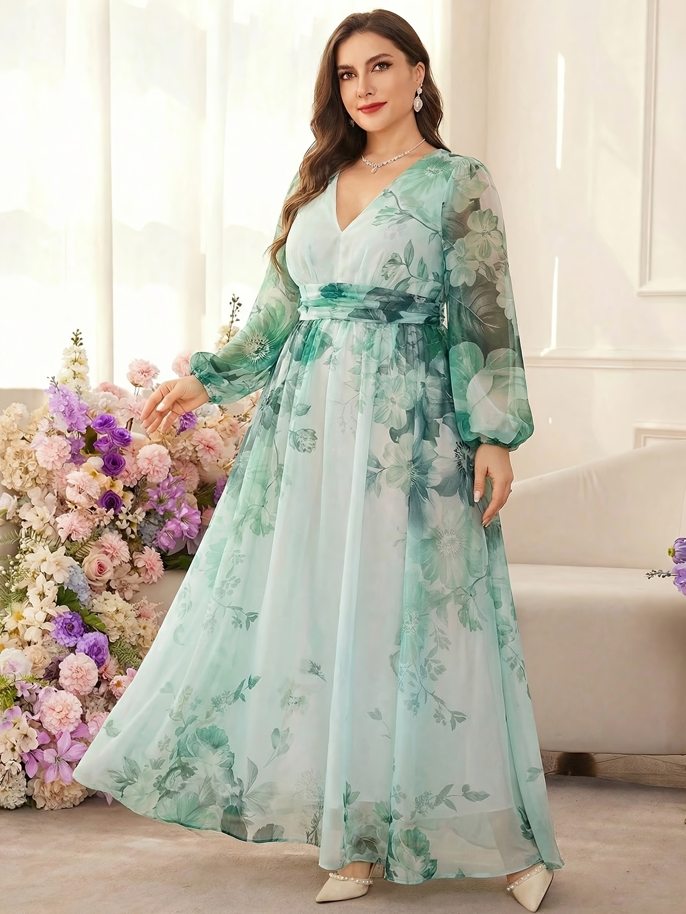 casual dress for fat ladies plus size fashion print chiffon pricediff