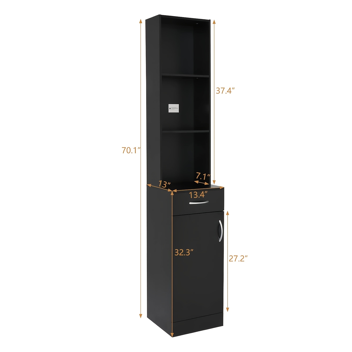 TEMU Omysalon Wood Salon Hair & Barber Storage Unit With 5 Compartments, 1 Drawer & Door Cabinet Suitable For Hairdressing Tools Organization,