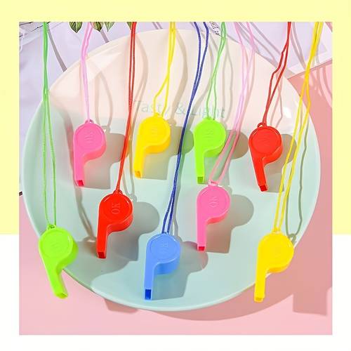 24 pack colorful sports whistles with lanyards ideal for referees cheerleaders and outdoor activities polypropylene and officials cheer enthusiasts