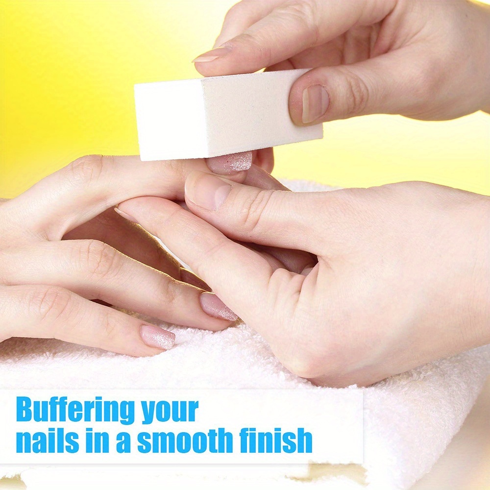 50pcs White Nail Buffer Blocks, 4-Way Sanding Blocks for Manicure