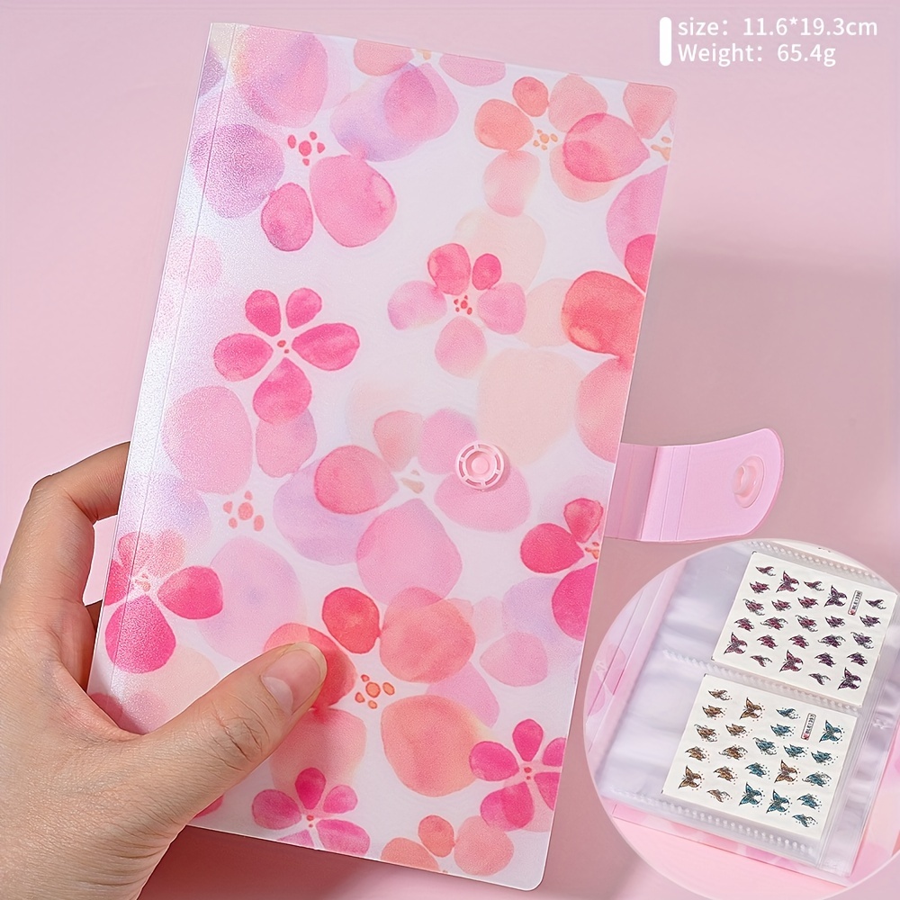 120 Slots Storage Album For Small Sticker Nail Art Sticker Book Flower Cover Holder Organizer Accessory