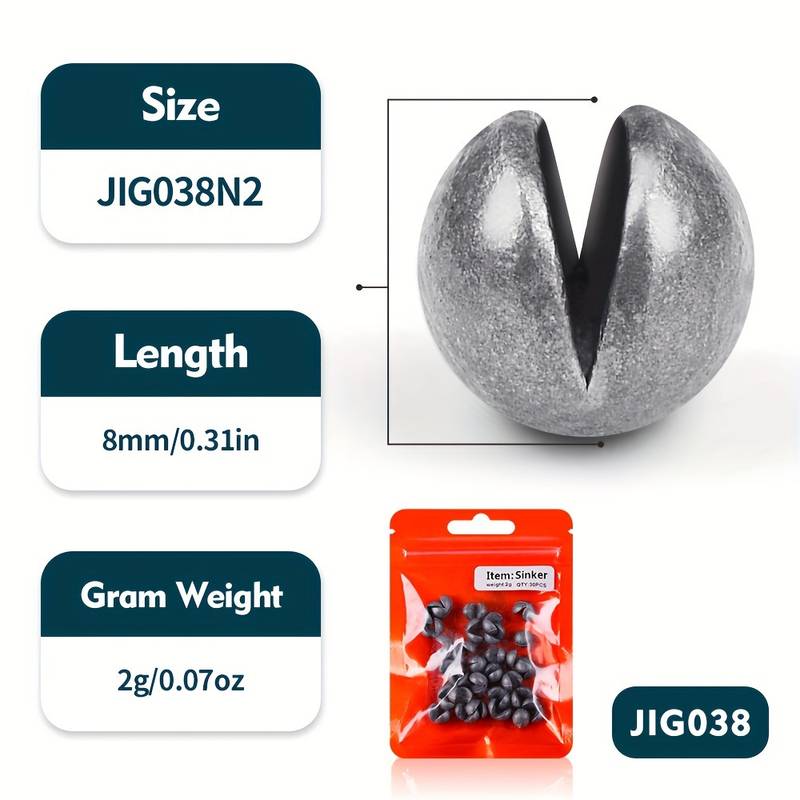 5-Pack Round Fishing Weights – 1oz (28g) Each, Drilled Bullet Ball Design For Easy Rigging