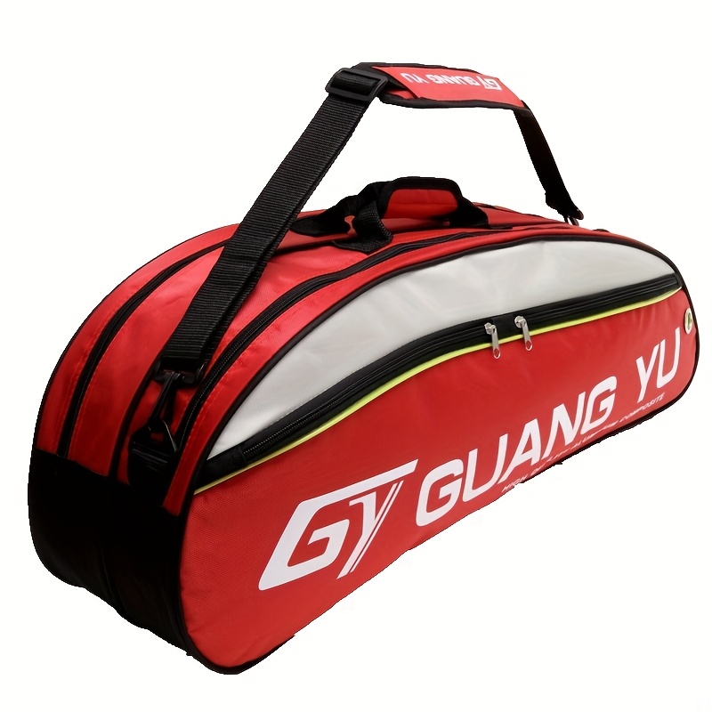 item picture professional badminton tennis racket backpack durable multi compartment sports bag with adjustable shoulder straps   and   suitable for court travel gym use holds rackets shoes and gear sturdy tote bag
