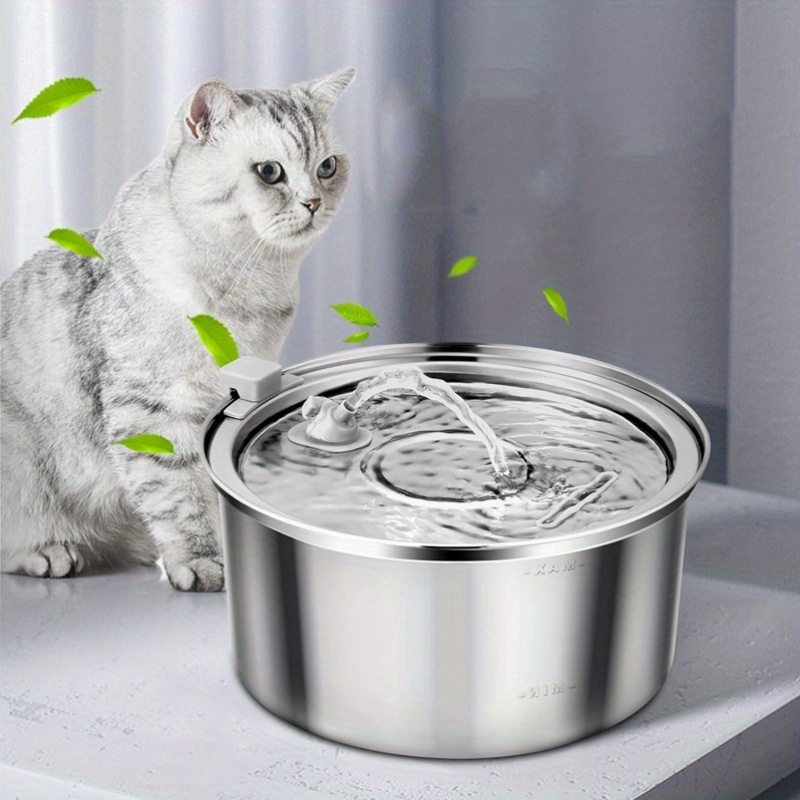 

Cat Water Fountain, Stainless Steel Automatic Pet Fountain For Cats Dogs Pets, Large Capacity Pet Water Fountain For Cats Inside, Ultra-quiet Cat