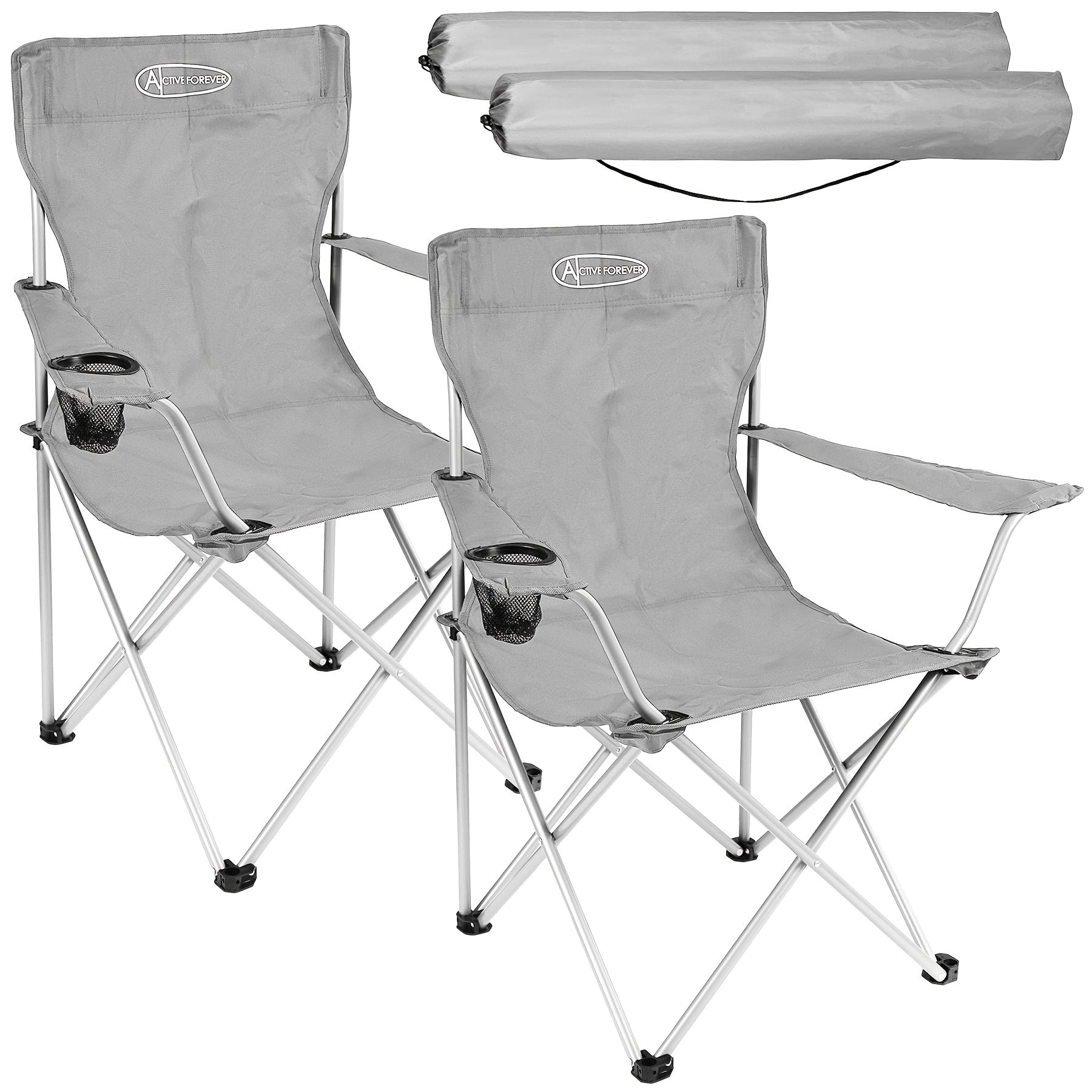 TEMU Folding Camping Chairs Set Of 2, Outdoor Portable Garden Folding Camp Chair With Cup Holder, Comfortable Beach Chair For Camping