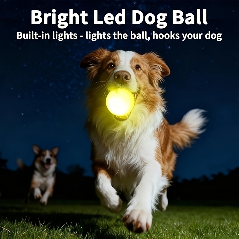 TEMU Rechargeable Light-up Dog With Motion-activated Glow And Usb-powered Charging - 2.5" Durable Bounce-activated -the-dark Fetch For Small And