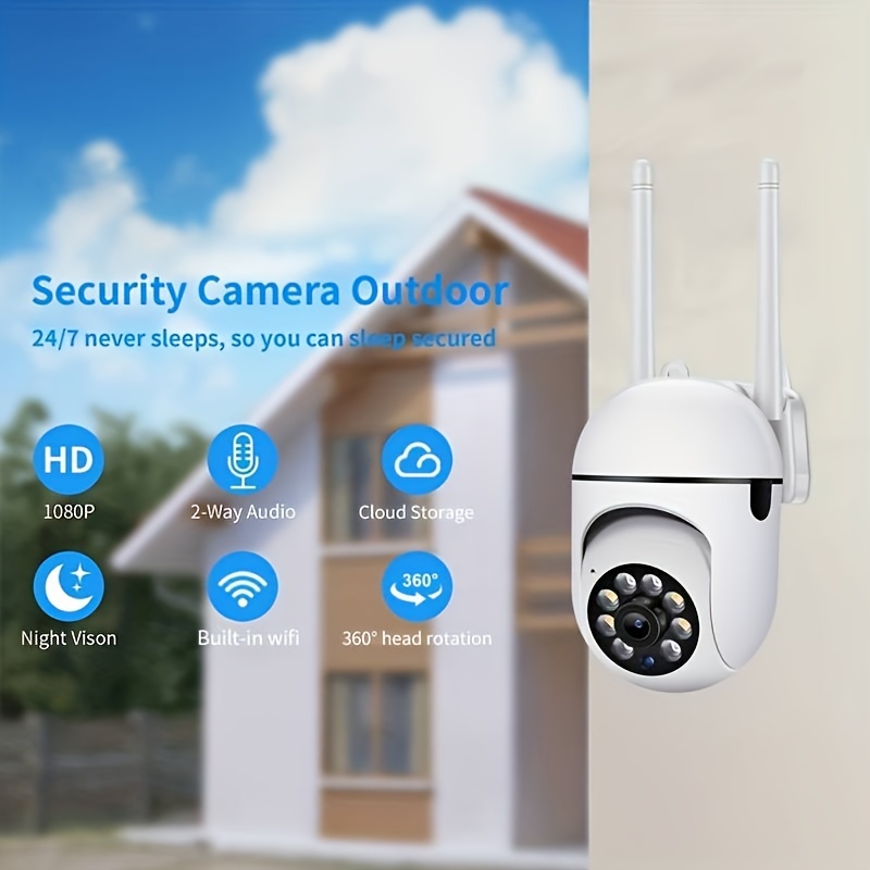   1080p hd wireless wifi camera with ptz auto tracking alerts color night vision usb powered 350 horizontal 90 vertical rotation two way audio details 6