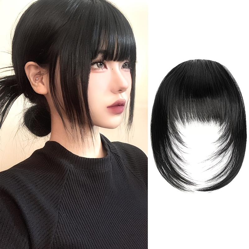 TEMU 女性用レイヤードマンガ風前髪ストレートウィッグ、自然な仕上がり、扱いやすい、全人種対応、日常ヘアアクセサリー、マンガ風前髪、簡単お手入れ
