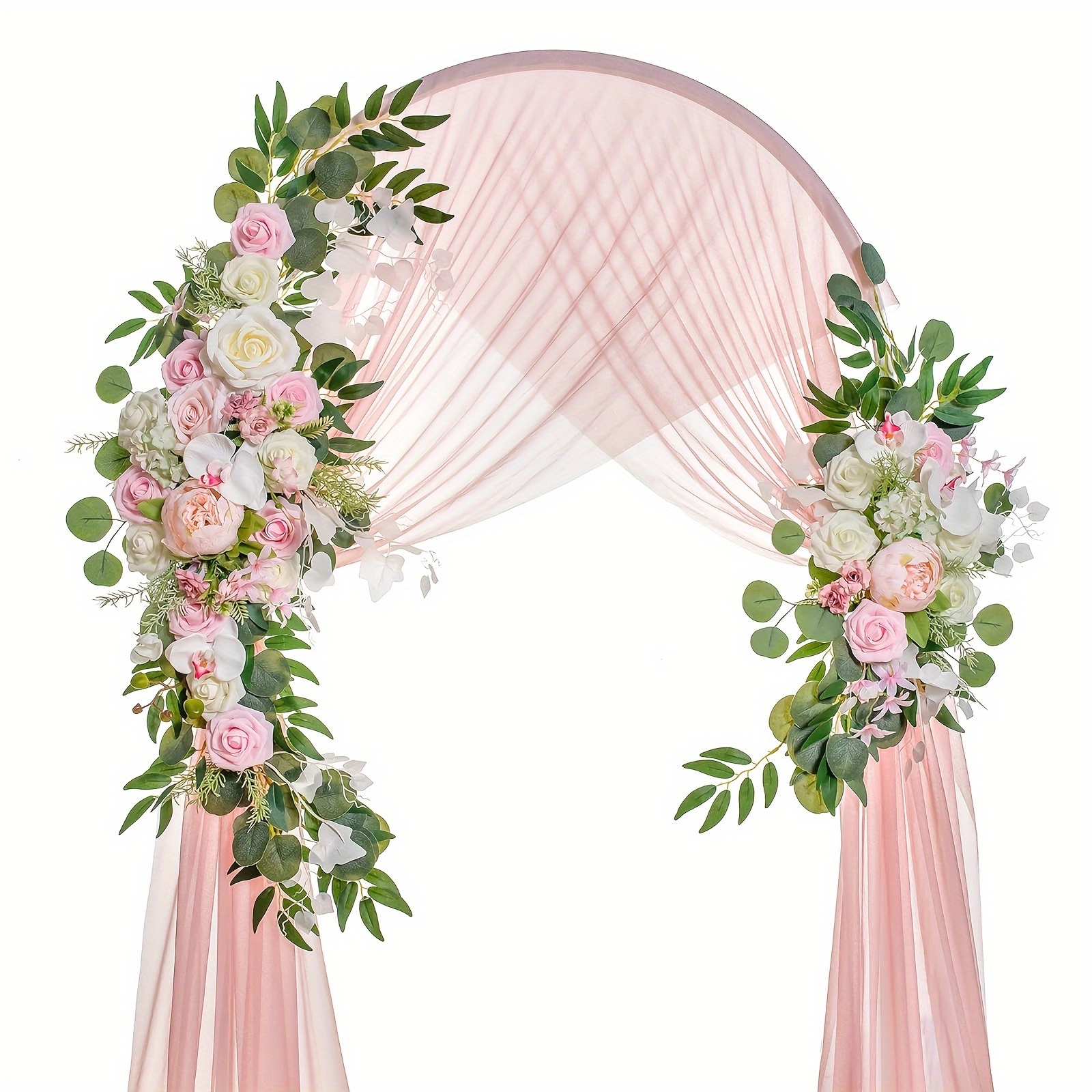 2pcs Elegant Artificial Flower Swags For Wedding Ceremony & Arch Decor - Versatile Home Accent, No Power Needed, For Spring