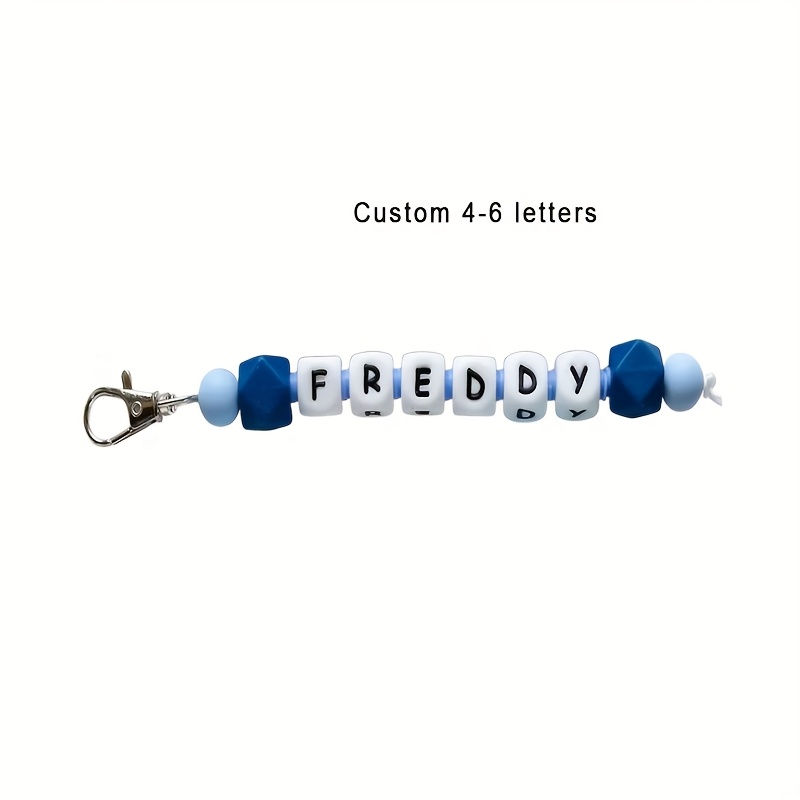 TEMU [custom]1 Custom Rhombus Bead Silicone Keychain, Personalized Letter & Name Keyring, Bag Accessory, Mother's Day Gift (can Customize