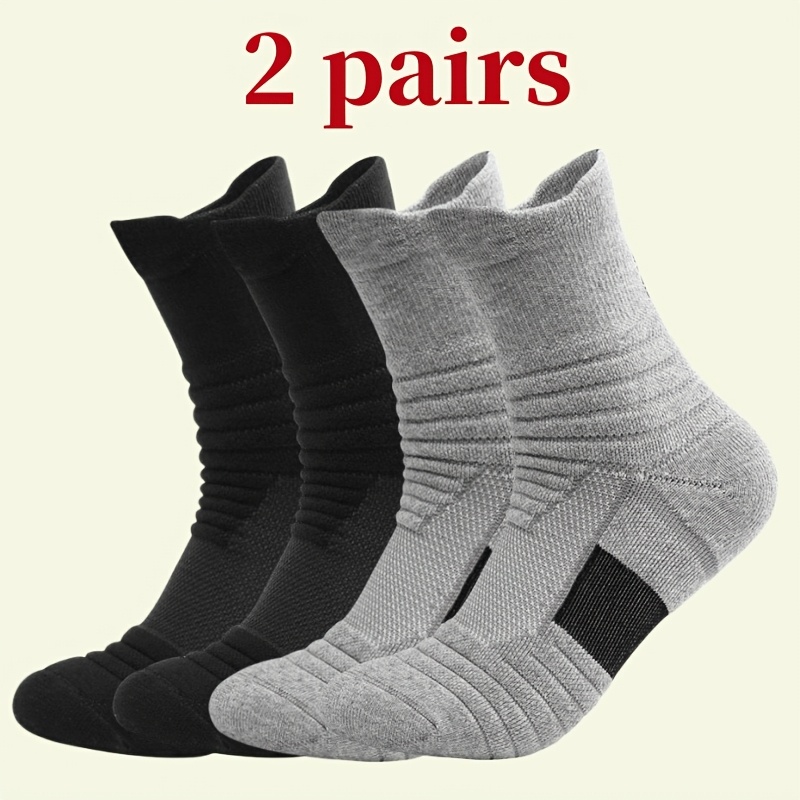 

Of Men's And Women's Mid-calf Socks For Outdoor Cycling, Crew Socks For Mountaineering, Hiking, Marathon, Football, Basketball, Anti-slip With Terry Bottom