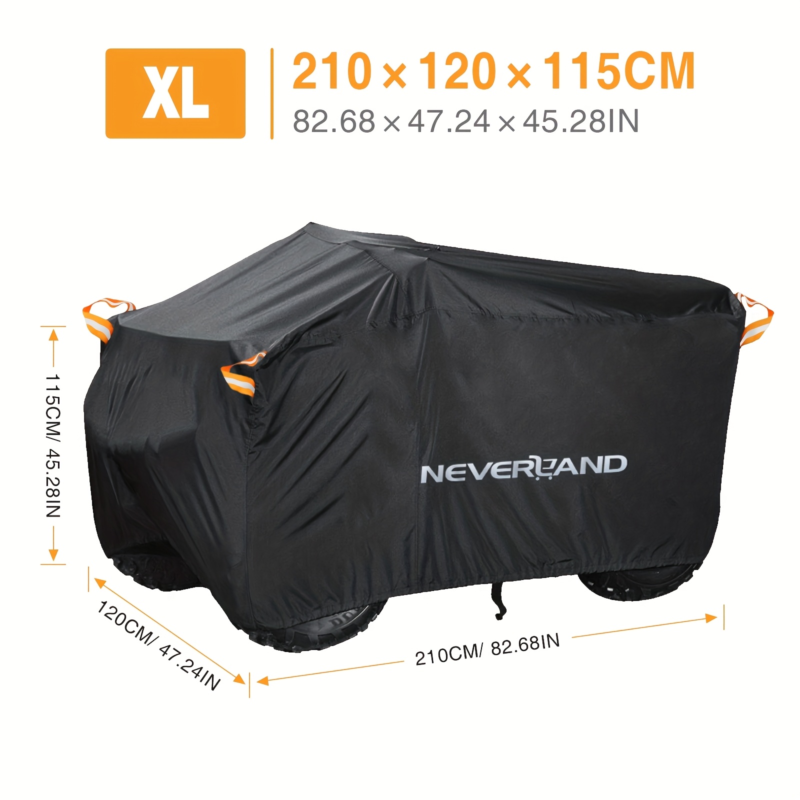 TEMU NEVERLAND Couverture de ATV Universelle 190T Protecteur de Motocyclette, Véhicule, Scooter, Kart et Motocyclette XXXL Code (256x110x120cm)