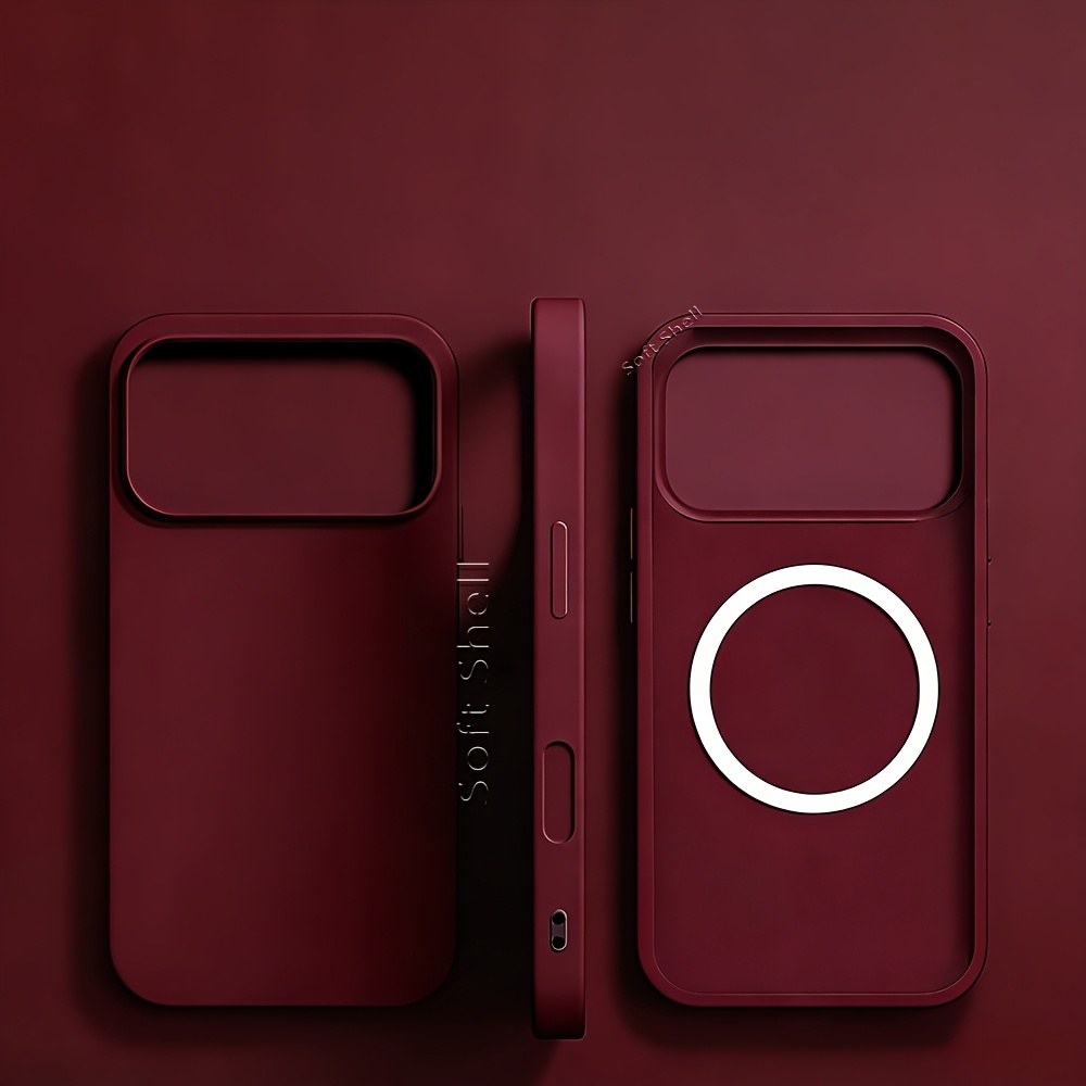 TEMU Phone Case: Luxury Soft Magnetic Shockproof Case | Minimalist Shock-absorbing | Comfortable Stylish | For Iphone 11-17 Pro Max/ | Built-in