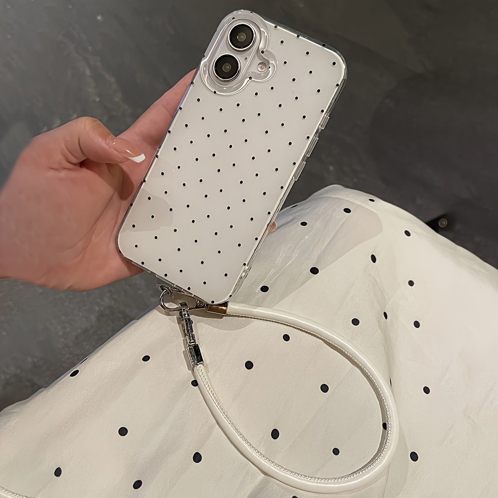 TEMU Милий м'який чохол для телефону в горошок, сумісний з iPhone 17 16 15 14 13 12 11 Pro Max Plus 17 Air, мінімалістичний Y2K захисний чохол з