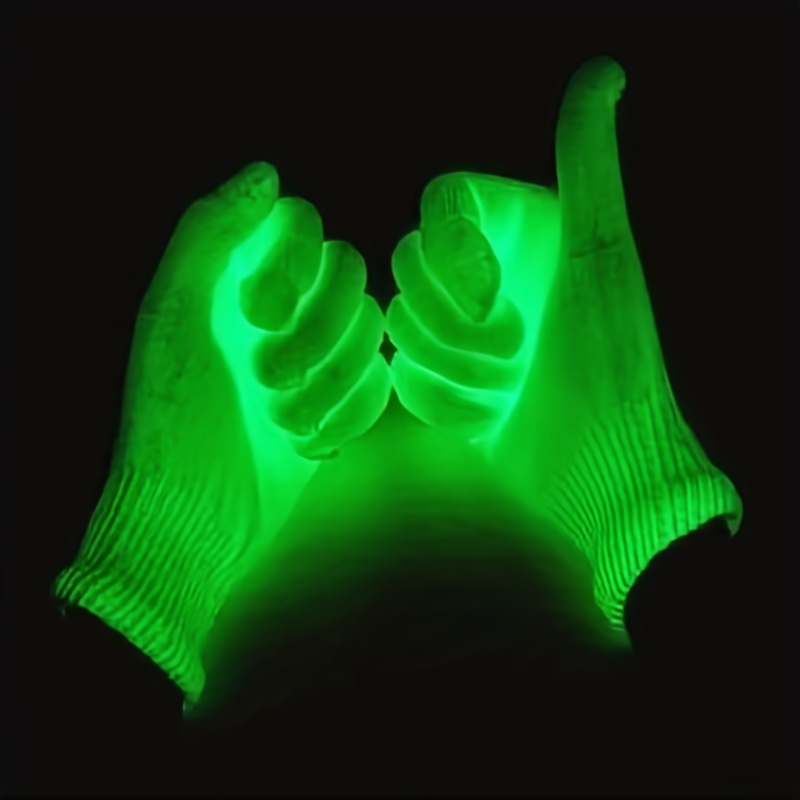 

12-pack Neon Glow Gloves, Reusable Fabric, For Stage , Street Dance Performances, Novelty Gifts, Party Decor - In Dark & Purple Light, Unisex Adult Party Accessories