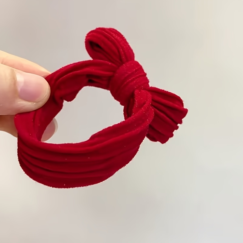 2pcs Red Ultra-Elastic Hair Ties with Non-Slip Grip