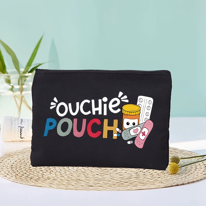 p canvas zipper bag – black colorful 