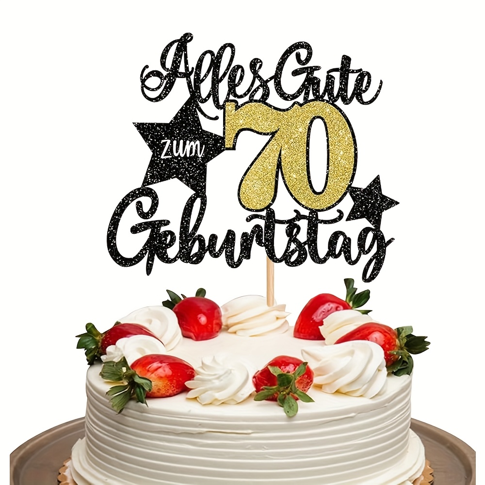 70. Geburtstag Kuchen-Topper Aus Metall Mit Strass – Silberner Zahlen-Aufsatz (10x22 Cm)