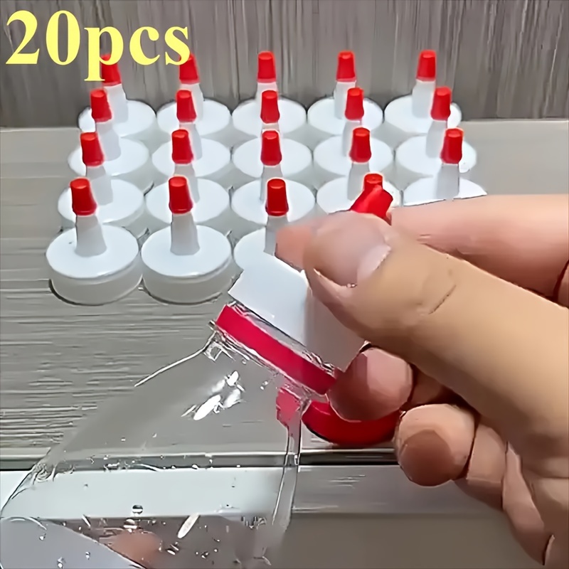 

A Set Of 20 Plastic Spout Covers, Suitable For Bottles - Leak , Water, And Detergent Refills