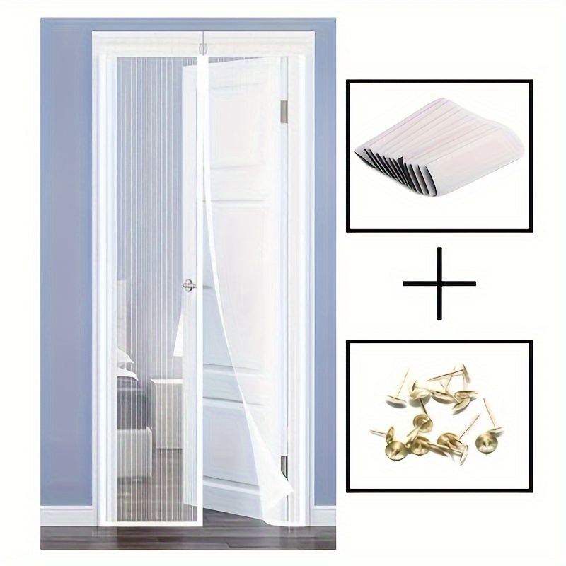 WEIZON Magnet Fliegengitter Für Balkontür, 155x225 Cm - Selbstschließend, Ohne Bohren, Weiß