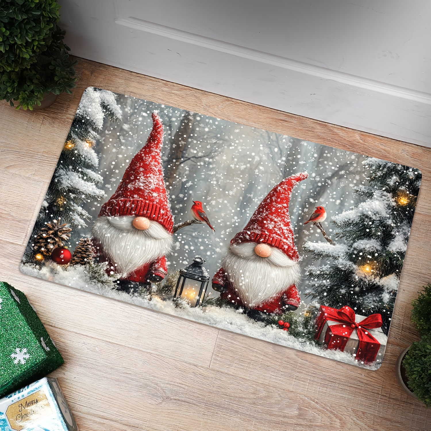 

Christmas Door Mat - & Design, Soft Non-slip, Machine Washable Rug For Entryway, Living Room, Bedroom, Bathroom, Kitchen, Laundry - Perfect Decor