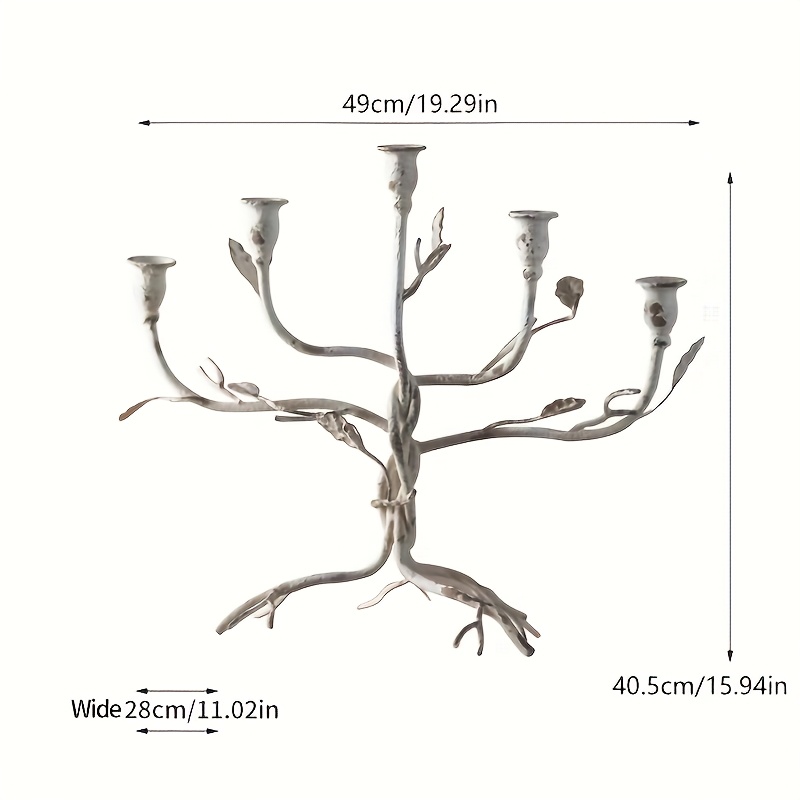 Vintage-Inspired Metal Candle Holder - Creative Tree Design for Home & Living Room Decor, Perfect for Dining Table Centerpiece