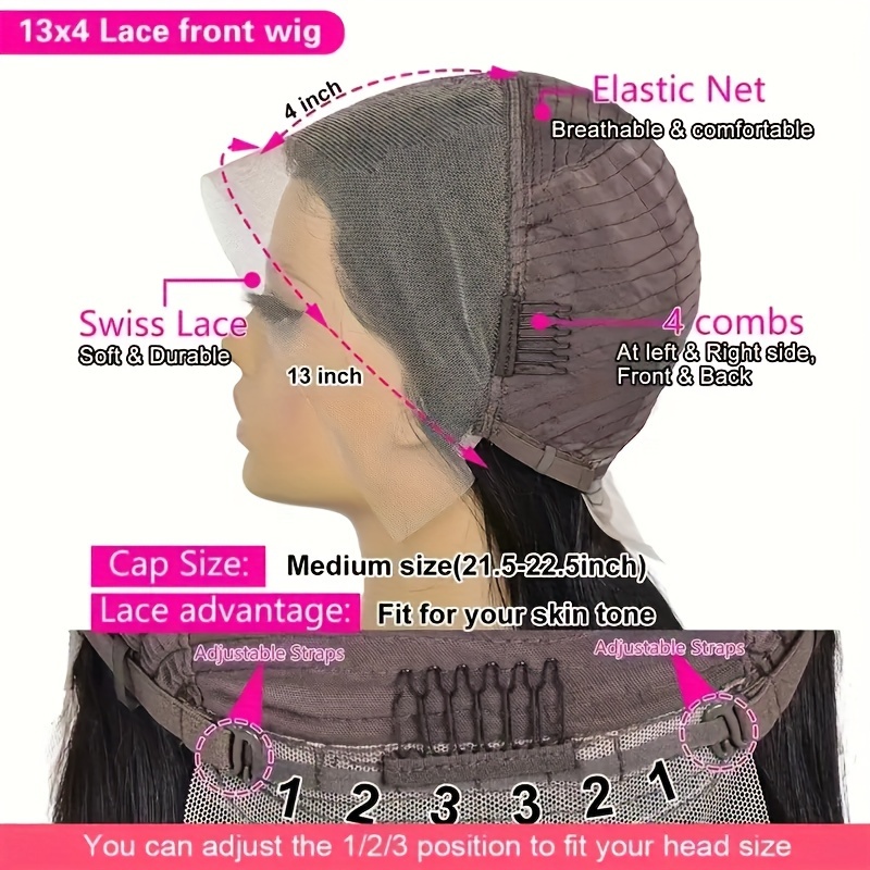 womens basic straight bob lace front wig 13x4 transparent lace with baby hair highlight honey blonde 150 density human hair wig for african american women details 5