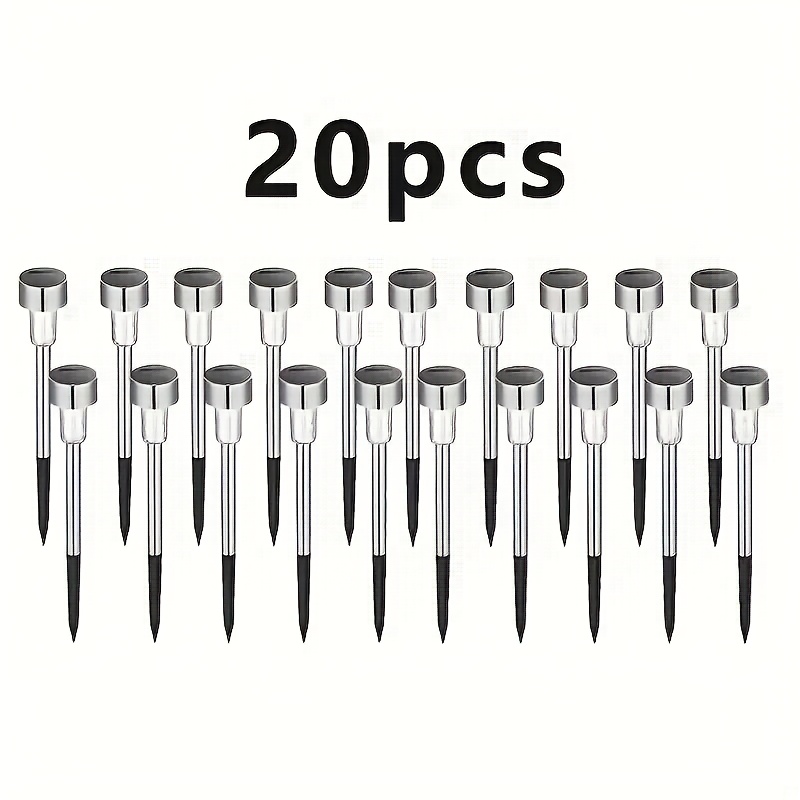TEMU /40/50pcs Solar Led Light, Outdoor Stainless Steel Solar Led Rod Light, Ip44 Solar Landscape Decorative Light For Patio, Lawn, Path, Deck,
