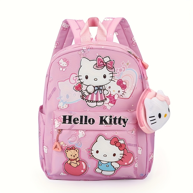 TEMU For Hello Kitty Backpacks Kt Cat Backpacks Casual Backpacks Sports Backpacks - Lightweight Oxford Fabric, Zipper Closure, Vibrant Patterns,