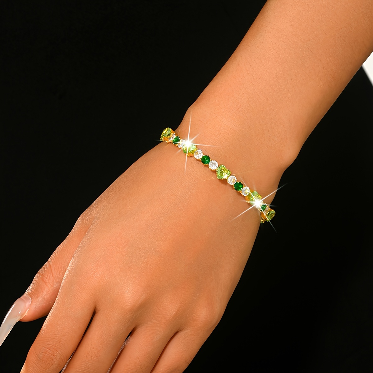 Irregular Patchwork Bracelet, Light Luxury Design