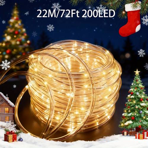 200/150/100/50 led usb- rørlys, 8 tilstande, julelyskæde, varmfarvede rørlys, indendørs lyskæde, fleksibel klar rørlys, julegaver, til have, baghave, terrasse, dæk, veranda, pool, juletræsdekoration