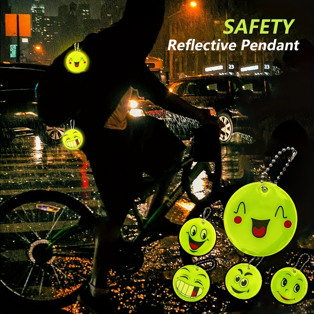 

10pcs Reflective Pendants For Backpacks, Accessories For Night Cycling, Double-sided Reflective Charms, Keychain Clips, Warning Signs.