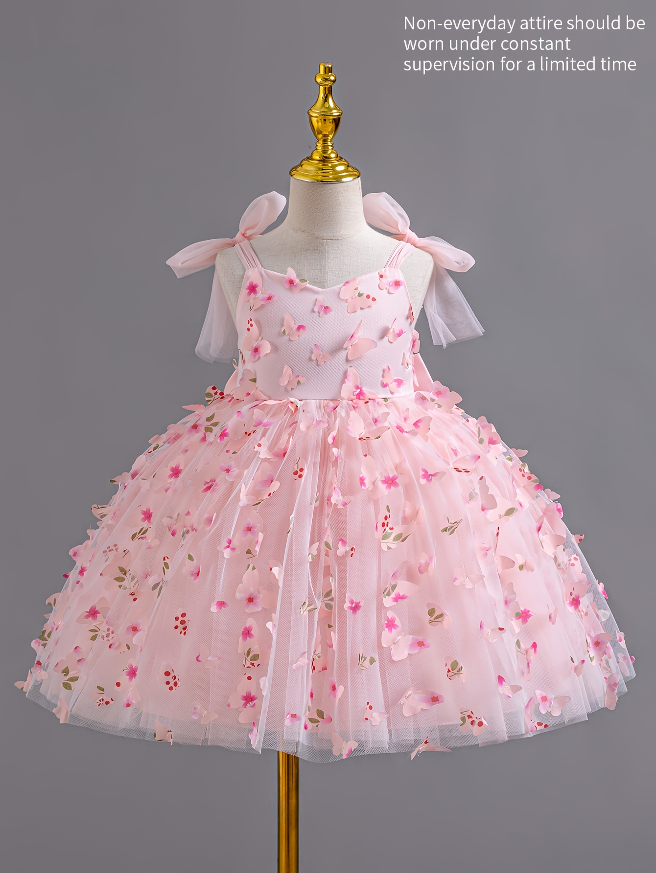 childrens party dress three dimensional straps - Temu Qatar