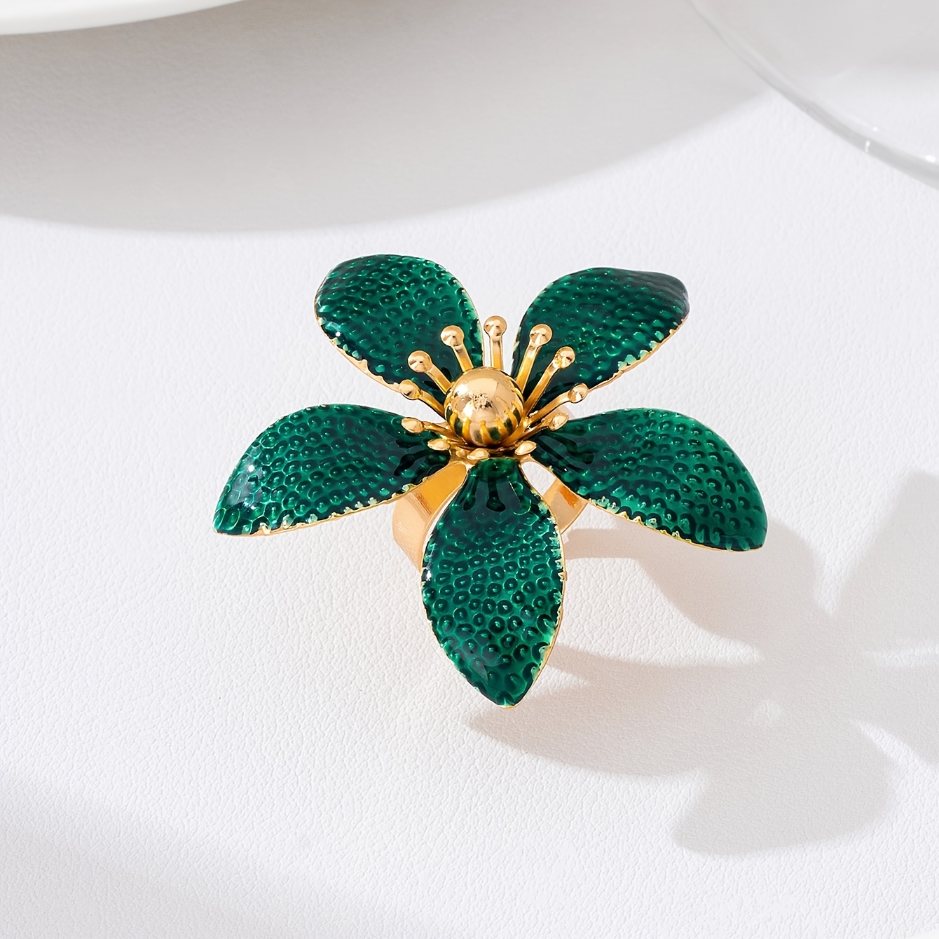 Women's 3D Oil Drop Flower Adjustable Ring, Summer Gifting